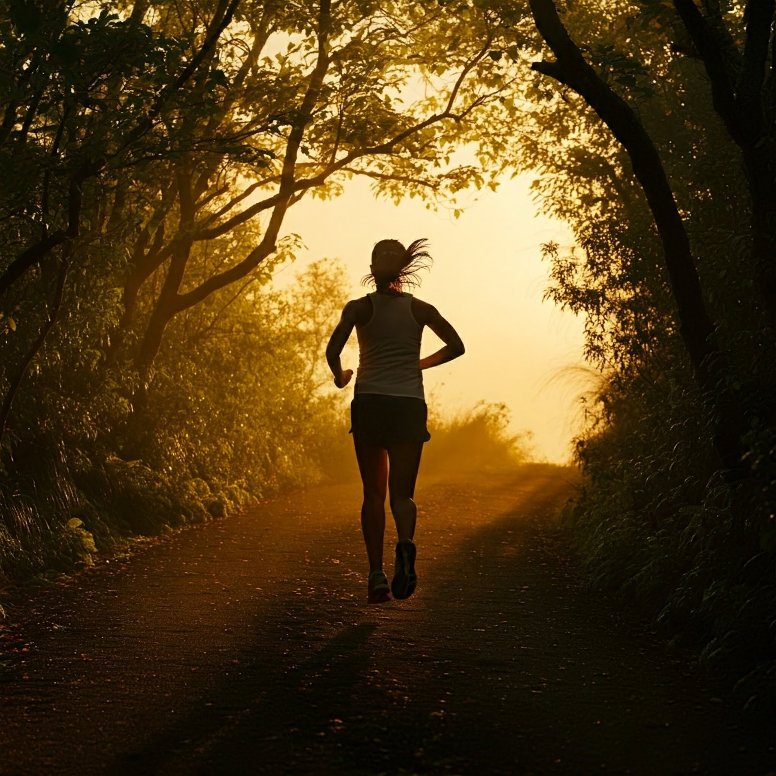 Women jogging in scenic trail